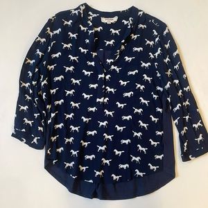 Anthropologie Porridge Horse Patterned Blouse